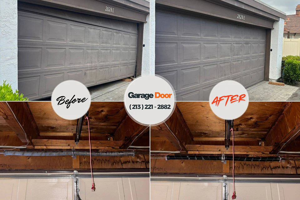 Before and after: garage door repair Basin City, WA
